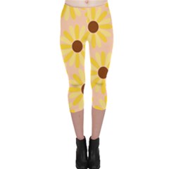 Sunflowers Everywhere Capri Leggings by CraftyLittleNodes