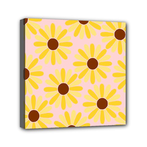 Sunflower Mini Canvas 6  X 6  by CraftyLittleNodes