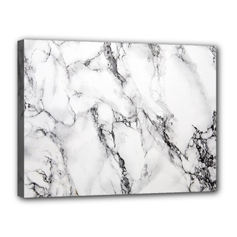 White Marble Stone Print Canvas 16  X 12  by Dushan