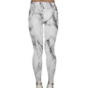 White Marble Stone Print Yoga Leggings View2