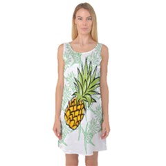 Pineapple Pattern 05 Sleeveless Satin Nightdresses