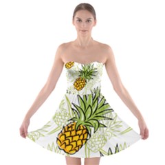 Pineapple Pattern 06 Strapless Bra Top Dress