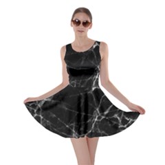 Black Marble Stone Pattern Skater Dresses by Dushan