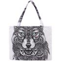 Intricate elegant wolf head illustration Tiny Tote Bags View1