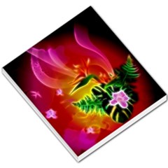 Awesome F?owers With Glowing Lines Small Memo Pads by FantasyWorld7