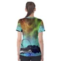 Fantasy Landscape With Lamp Boat And Awesome Sky Women s Cotton Tees View2