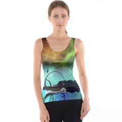 Fantasy Landscape With Lamp Boat And Awesome Sky Tank Tops by FantasyWorld7