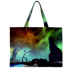 Fantasy Landscape With Lamp Boat And Awesome Sky Zipper Tiny Tote Bags by FantasyWorld7