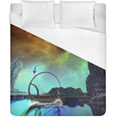 Fantasy Landscape With Lamp Boat And Awesome Sky Duvet Cover Single Side (double Size) by FantasyWorld7