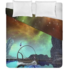 Fantasy Landscape With Lamp Boat And Awesome Sky Duvet Cover (double Size) by FantasyWorld7