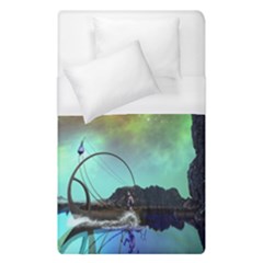 Fantasy Landscape With Lamp Boat And Awesome Sky Duvet Cover Single Side (single Size) by FantasyWorld7