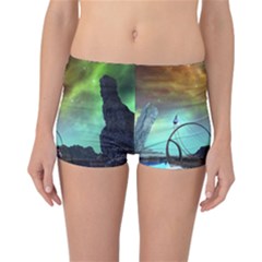 Fantasy Landscape With Lamp Boat And Awesome Sky Reversible Boyleg Bikini Bottoms by FantasyWorld7