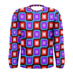 Connected Squares Pattern Men Long Sleeve T-shirt by LalyLauraFLM