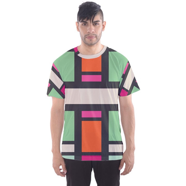 Rectangles cross Men s Sport Mesh Tee