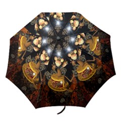 Steampunk, Funny Monkey With Clocks And Gears Folding Umbrellas by FantasyWorld7