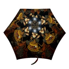 Steampunk, Funny Monkey With Clocks And Gears Mini Folding Umbrellas by FantasyWorld7