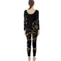 Wonderful Swan In Gold And Black With Floral Elements Long Sleeve Catsuit View2