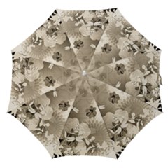 Vintage, Wonderful Flowers With Dragonflies Straight Umbrellas