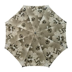 Vintage, Wonderful Flowers With Dragonflies Golf Umbrellas