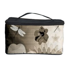 Vintage, Wonderful Flowers With Dragonflies Cosmetic Storage Cases