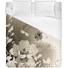 Vintage, Wonderful Flowers With Dragonflies Duvet Cover Single Side (double Size)