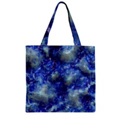 Alien Dna Blue Zipper Grocery Tote Bags