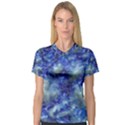 Alien DNA Blue Women s V-Neck Sport Mesh Tee View1