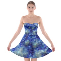 Alien Dna Blue Strapless Bra Top Dress