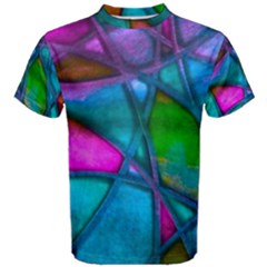 Imposant Abstract Teal Men s Cotton Tees