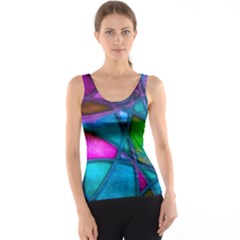 Imposant Abstract Teal Tank Tops