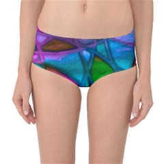 Imposant Abstract Teal Mid-waist Bikini Bottoms