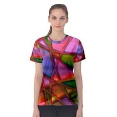 Imposant Abstract Red Women s Sport Mesh Tees