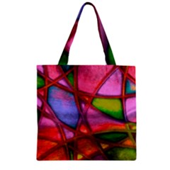 Imposant Abstract Red Zipper Grocery Tote Bags