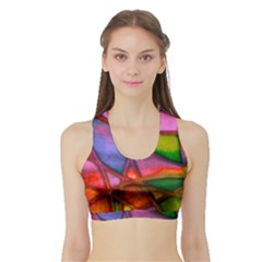 Imposant Abstract Red Women s Sports Bra With Border