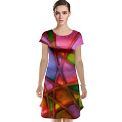 Imposant Abstract Red Cap Sleeve Nightdresses