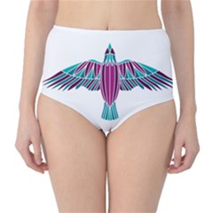 Stained Glass Bird Illustration  High-waist Bikini Bottoms