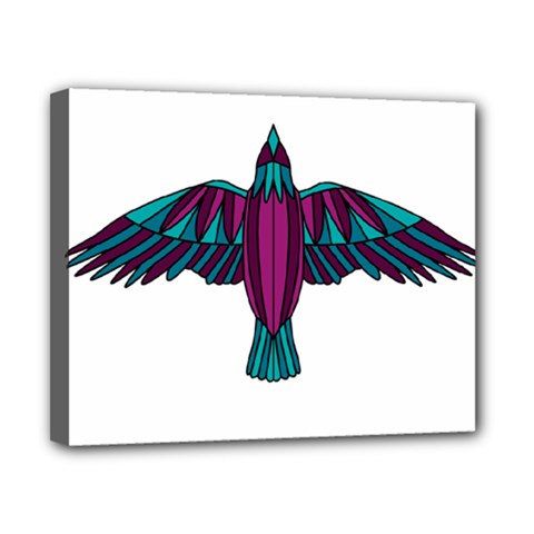 Stained Glass Bird Illustration  Canvas 10  X 8 