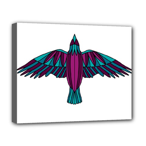 Stained Glass Bird Illustration  Deluxe Canvas 20  X 16  