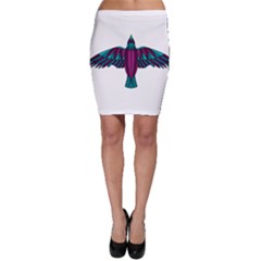 Stained Glass Bird Illustration  Bodycon Skirts