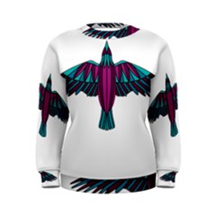 Stained Glass Bird Illustration  Women s Sweatshirts by carocollins