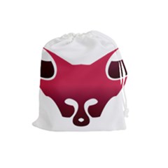 Fox Logo Red Gradient  Drawstring Pouches (large)  by carocollins