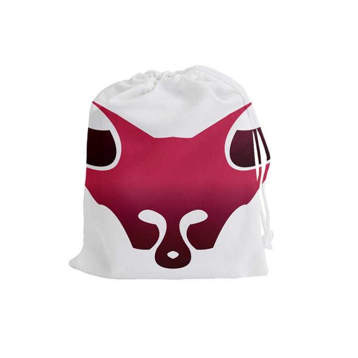 Fox Logo Red Gradient  Drawstring Pouches (Large) 