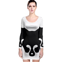 Black Fox Logo Long Sleeve Bodycon Dresses