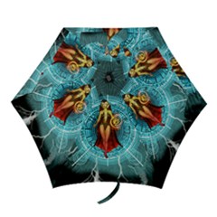 Beautiful Witch With Magical Background Mini Folding Umbrellas