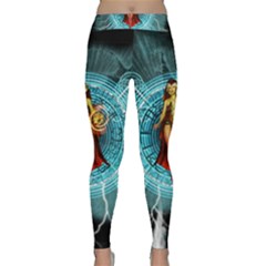 Beautiful Witch With Magical Background Yoga Leggings