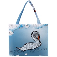 Wonderful Swan Made Of Floral Elements Tiny Tote Bags