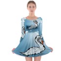 Wonderful Swan Made Of Floral Elements Long Sleeve Skater Dress View1