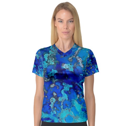 Cocos Blue Lagoon Women s V-neck Sport Mesh Tee by CocosBlue