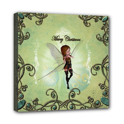 Cute Elf Playing For Christmas Mini Canvas 8  X 8  by FantasyWorld7