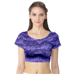 Alien Skin Blue Short Sleeve Crop Top